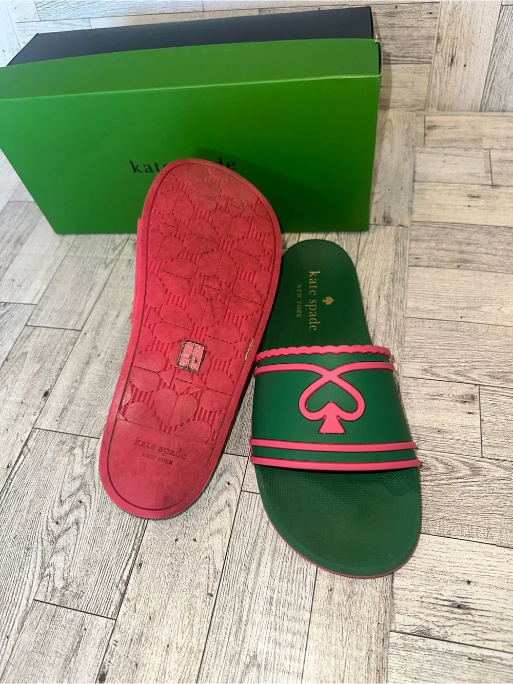 kate spade New York Green & Pink Slide Sandals size 7